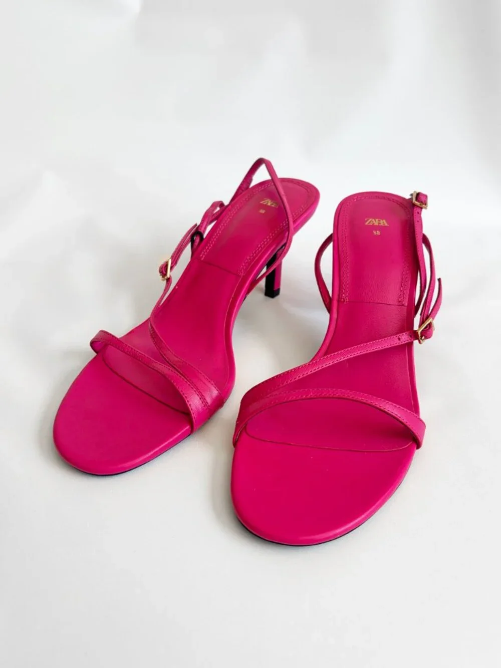 ZARA Leather High Heel Sandals 1316/910/060 EU 38/ US 7.5 - Picture 7 of 11